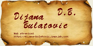 Dijana Bulatović vizit kartica